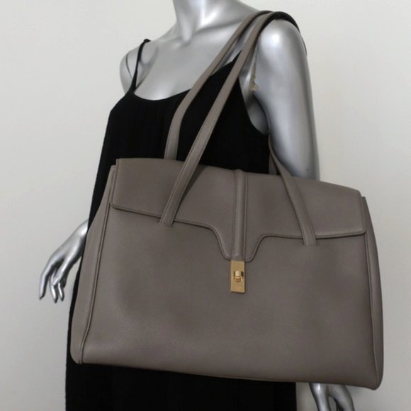 Celine Handbags - Celine Large Soft 16 Bag Gray Grained Leather
